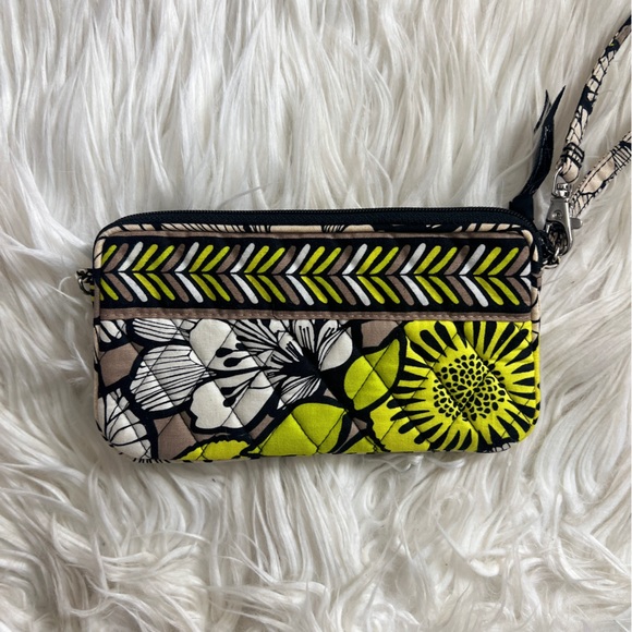 Vera Bradley Handbags - Vera Bradley Wristlet Wallet Citron Yellow Black Floral Zip-Top Cotton.NWOT!